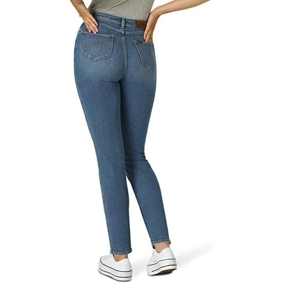 Lee Jeans Womens Blue Relaxed Fit Straight Leg Ankle Anchor Size 10 New - Picture 4 of 9